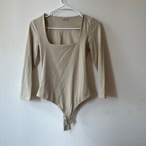 Free People Beige Body Suit, Small